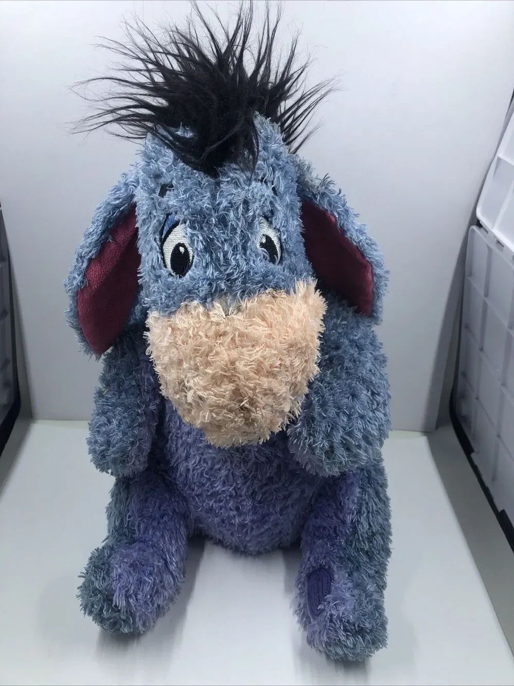 Disney Store Eeyore Winnie the Pooh Beanbag Plush Eeyore. Removable Tail 12”